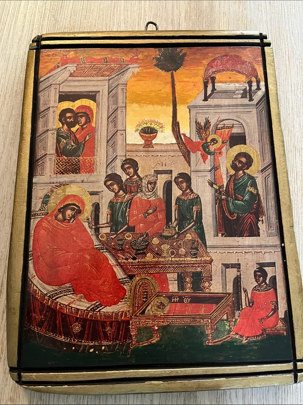 Hand-Painted Religious Icon Wall Plaque Handmade in Bulgaria